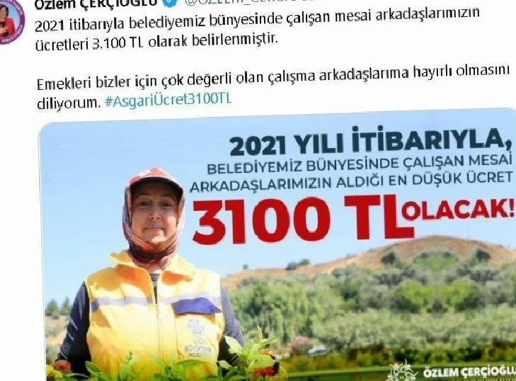 Aydın Büyükşehir’de asgari ücret 3 bin 100 TL oldu